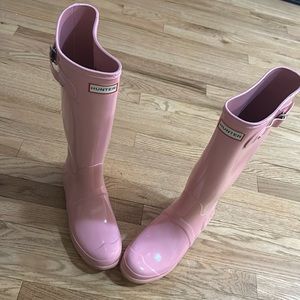 Pink high hunter boots new never worn